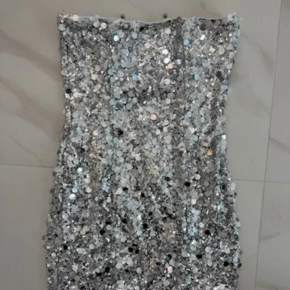 SHEIN Sequin Strapless Dress Size Small - Picture 7 of 8
